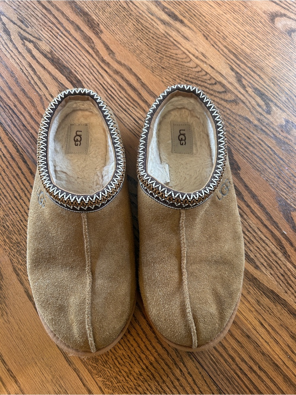 UGG Men’s Chestnut Suede Shearling Tasman Clogs